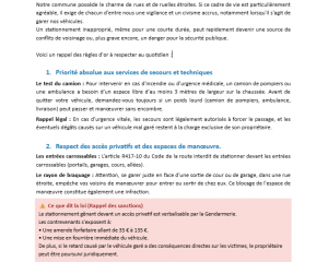 Info stationnement !